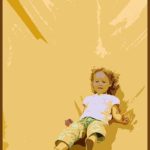 girl playing on bouncy castles